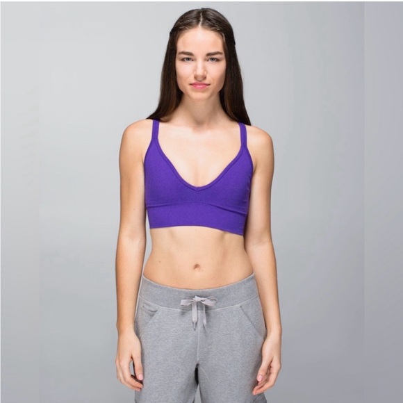 Lululemon seamlessly plunge purple sports bra racer back s small - Picture 5 of 6
